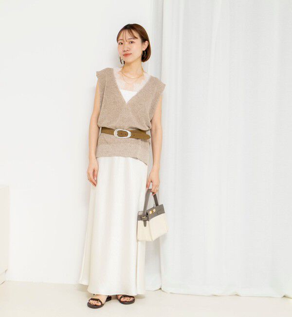 NOLLEY'S「《手洗い可能》Ｖネックレースジレ」|ベスト・ジレ|