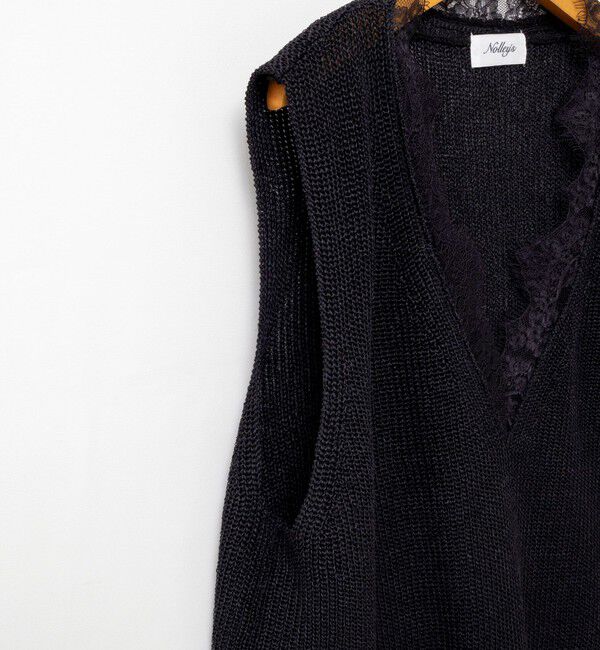 NOLLEY'S「《手洗い可能》Ｖネックレースジレ」|ベスト・ジレ|