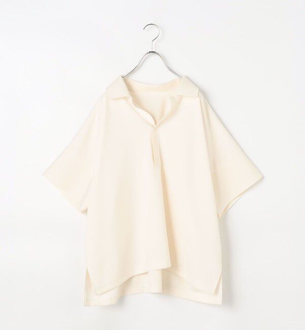 Rie Miller「ウォッシャブルョーポロ襟ハーフスリーブジゼットダンボール」|ポロシャツ|