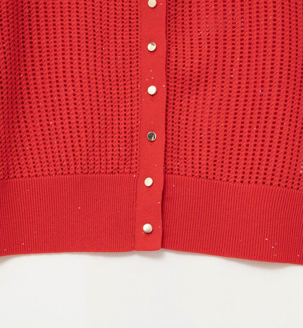 NOLLEY'S「《手洗い可能》メッシュスパンコール6分袖カーディガン」|カーディガン|