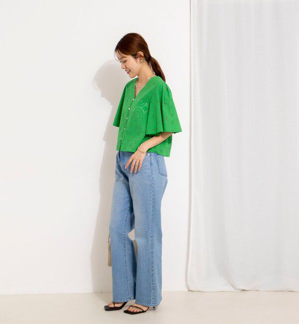 NOLLEY'S「《セットアップ対応》ウォッシャブルフレアスリーブレースブラウス」|シャツ・ブラウス|