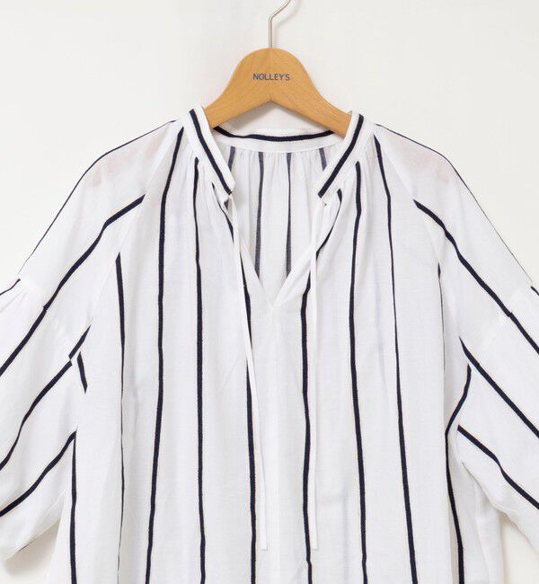 NOLLEY'S「ウォッシャブルドビーストライプブラウス」|シャツ・ブラウス|