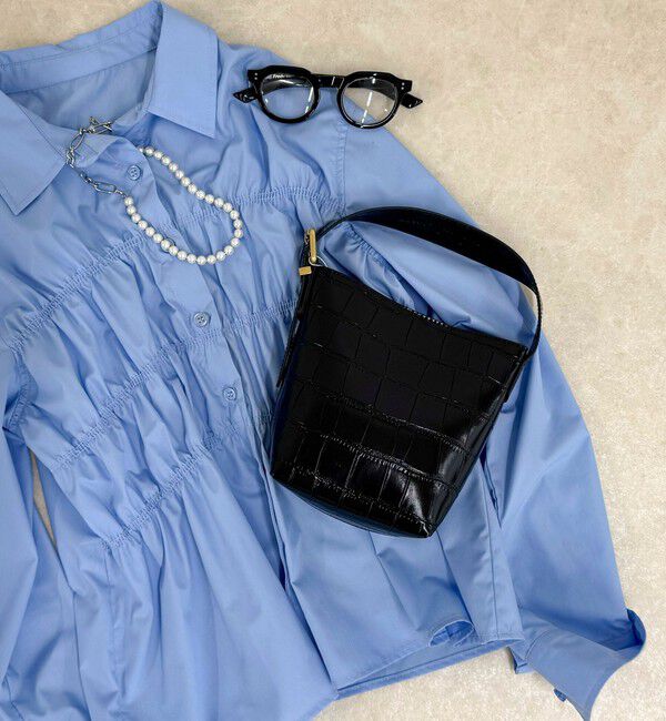 fredy emue「型押しバケツミニショルダーバッグ」|ショルダー・メッセンジャー|ブラック