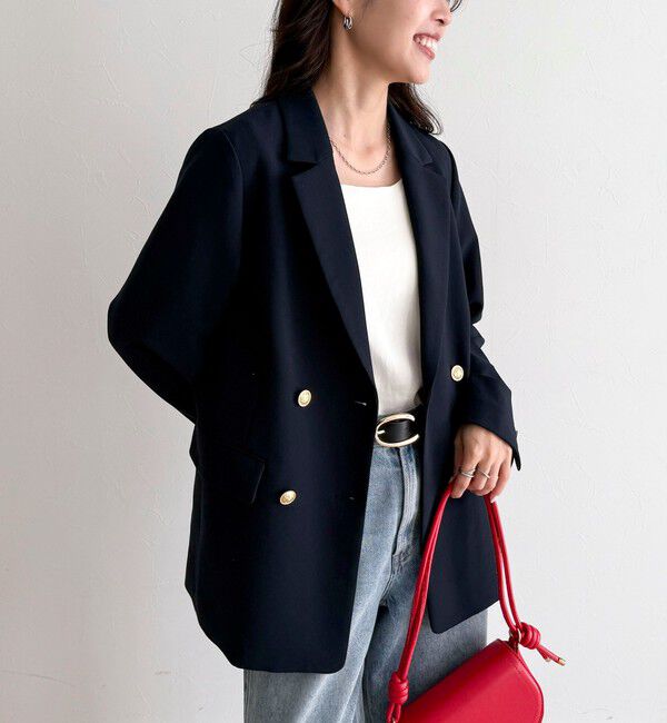 fredy emue「【3サイズ展開/オンオフ使える】ダブルブレストジャケット」|テーラードジャケット|