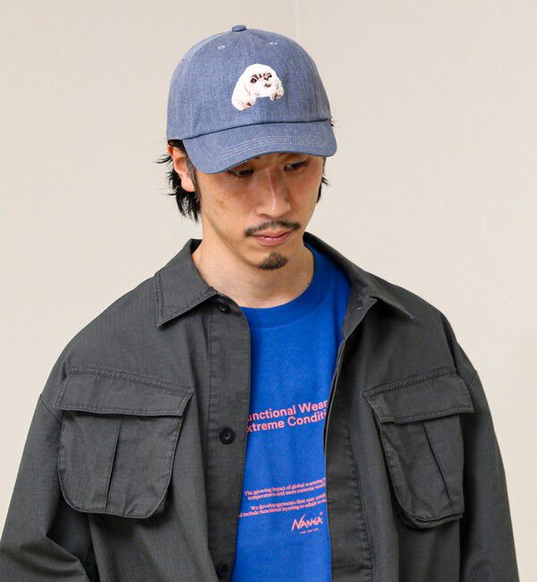 GLOSTER「【カラー追加して再登場】WASHED DOG embroidery CAP」|キャップ・キャスケット|ブルー系その他2
