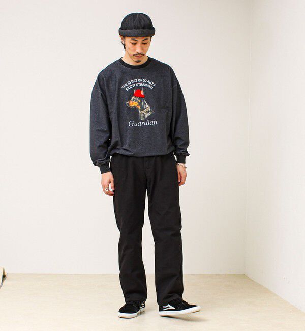 GLOSTER「【立体アップリケ】カットデニム風 ニットアップリケスウェット」|スウェット・ジャージ|