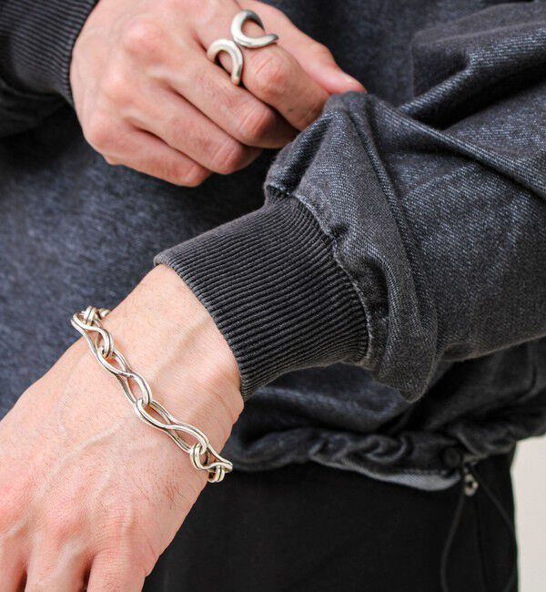 GLOSTER「【立体アップリケ】カットデニム風 ニットアップリケスウェット」|スウェット・ジャージ|