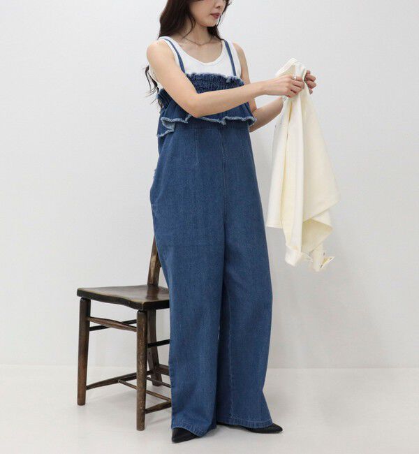 fredy emue「フリルデニムサロペット」|オールインワン|
