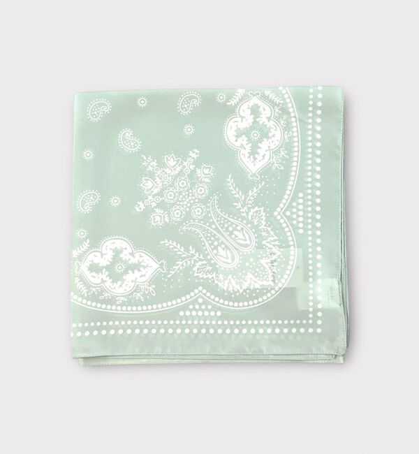 GLOSTER「【イタリア製】バンダナ柄ペイズリースカーフ」|バンダナ・スカーフ|ミントグリーン
