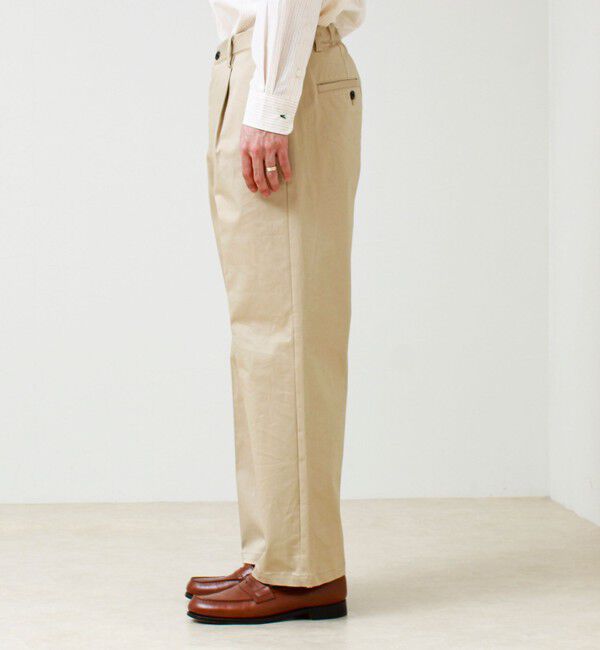 GLOSTER「【大人の万能パンツ】タックチノイージートラウザー」|チノ|