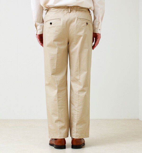 GLOSTER「【大人の万能パンツ】タックチノイージートラウザー」|チノ|