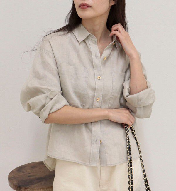 fredy emue「LINEN100 クロップドシャツ」|シャツ・ブラウス|