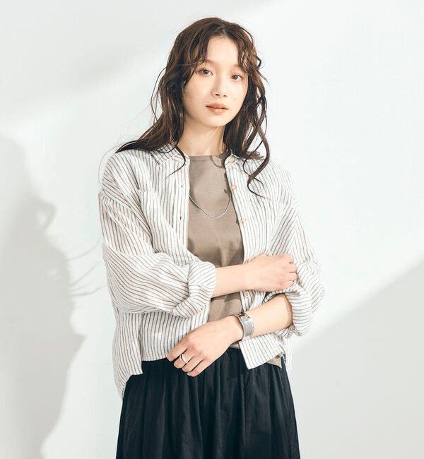 fredy emue「LINEN100 クロップドシャツ」|シャツ・ブラウス|