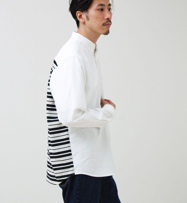 GLOSTER「【フレブル刺繍】ボタンダウン コンビシャツ」|シャツ・ブラウス|