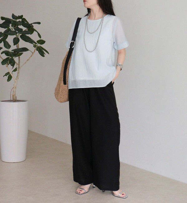 fredy emue「シアーレイヤード半袖ブラウス」|シャツ・ブラウス|