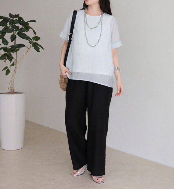 fredy emue「シアーレイヤード半袖ブラウス」|シャツ・ブラウス|