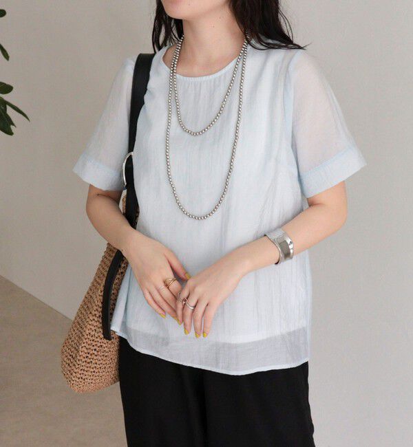 fredy emue「シアーレイヤード半袖ブラウス」|シャツ・ブラウス|