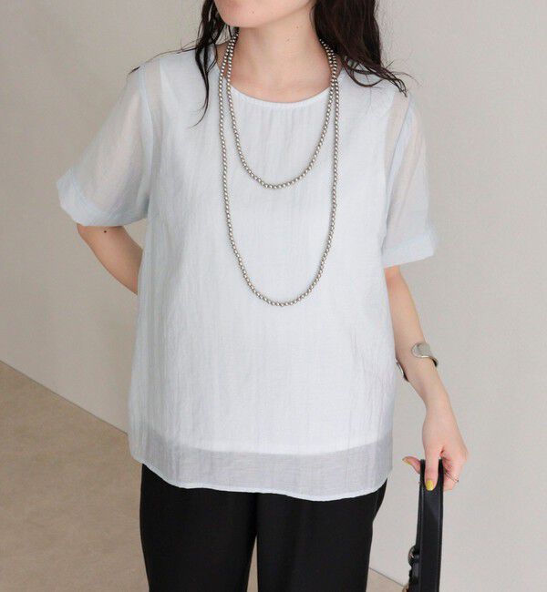 fredy emue「シアーレイヤード半袖ブラウス」|シャツ・ブラウス|