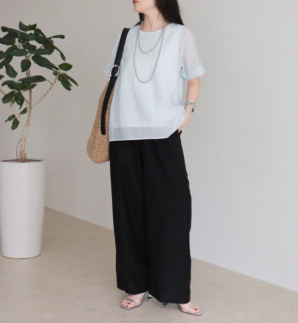 fredy emue「【接触冷感】ドライタンブラーセミワイドイージーパンツ」|チノ|