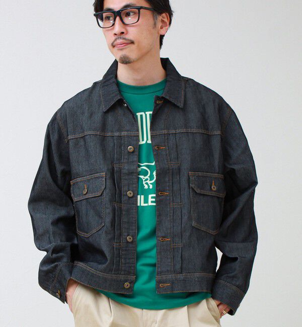 GLOSTER「【軽量ストレッチ】メッシュデニム3rdタイプジャケット」|デニムジャケット|ブラック