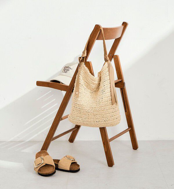 fredy emue「グログランハンドル柄編みトート」|トートバッグ|ベージュ