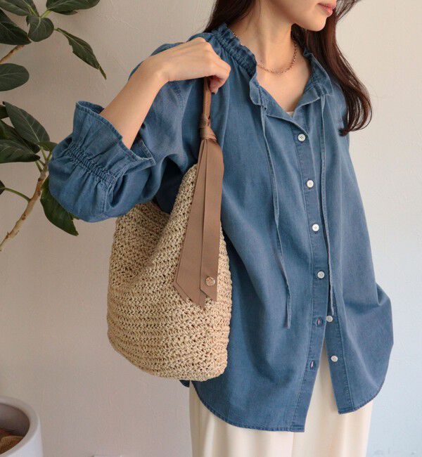 fredy emue「グログランハンドル柄編みトート」|トートバッグ|