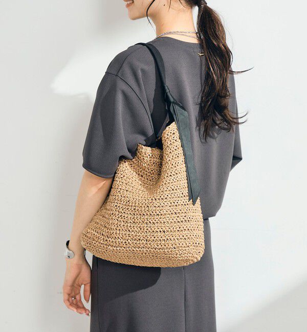 fredy emue「グログランハンドル柄編みトート」|トートバッグ|ブラック