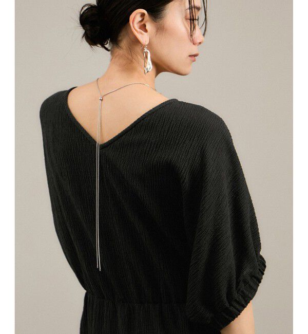 SALON adam et rope'「ヘンプコットンバックVネックワンピース［ドライタッチ・洗える］」|ワンピース|