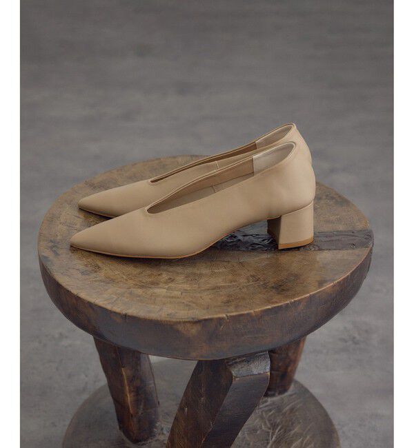 SALON adam et rope'「【W S（ドゥーブル）】ソフトレザーヒールパンプス」|パンプス|ベージュ(27)