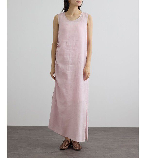 SALON adam et rope'「リネンドロストノースリーブワンピース / GENTLE LINEN」|ワンピース|