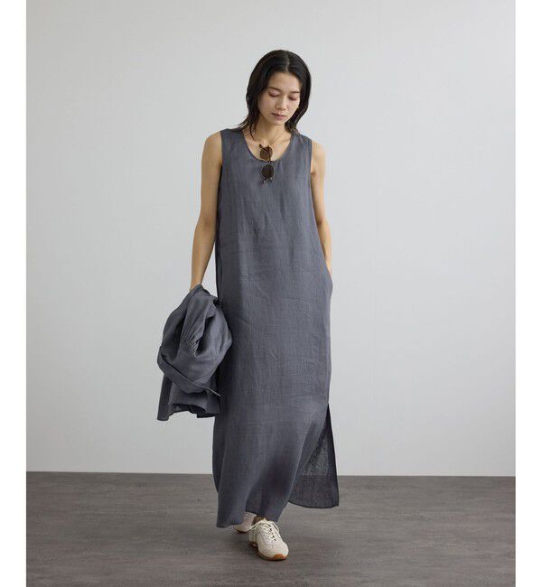 SALON adam et rope'「リネンドロストノースリーブワンピース / GENTLE LINEN」|ワンピース|