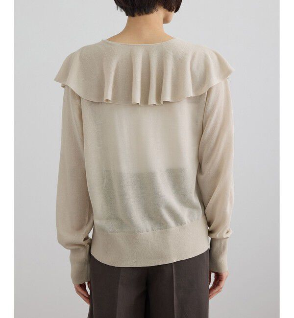 SALON adam et rope'「【WEB限定】ラッフルフリルシアーニットカーディガン」|カーディガン|