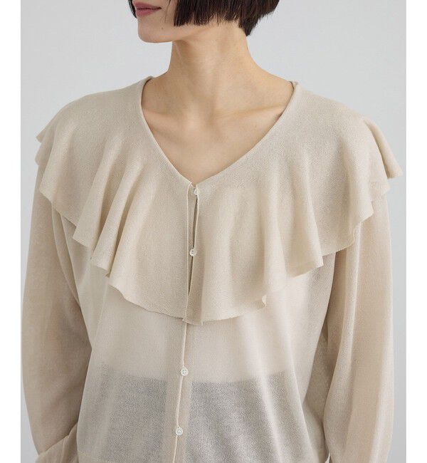 SALON adam et rope'「【WEB限定】ラッフルフリルシアーニットカーディガン」|カーディガン|