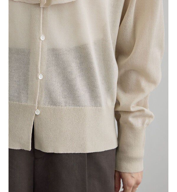 SALON adam et rope'「【WEB限定】ラッフルフリルシアーニットカーディガン」|カーディガン|