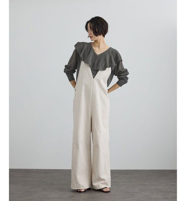 SALON adam et rope'「【WEB限定】ラッフルフリルシアーニットカーディガン」|カーディガン|