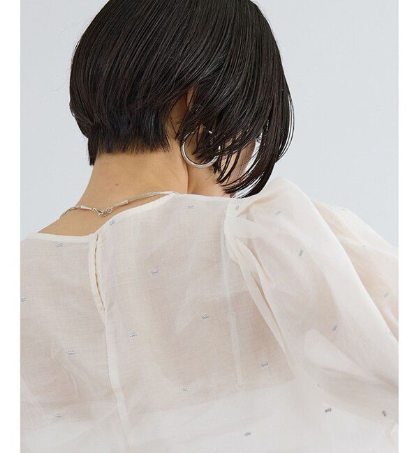 SALON adam et rope'「【WEB限定】ラメドットシアーボリュームスリーブブラウス / イージーケア」|シャツ・ブラウス|