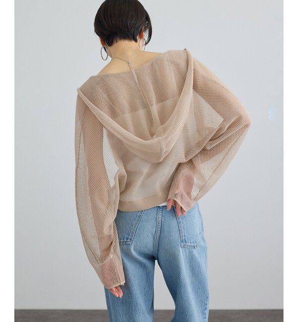 SALON adam et rope'「コットンリネンメッシュフードボレロ」|カーディガン|