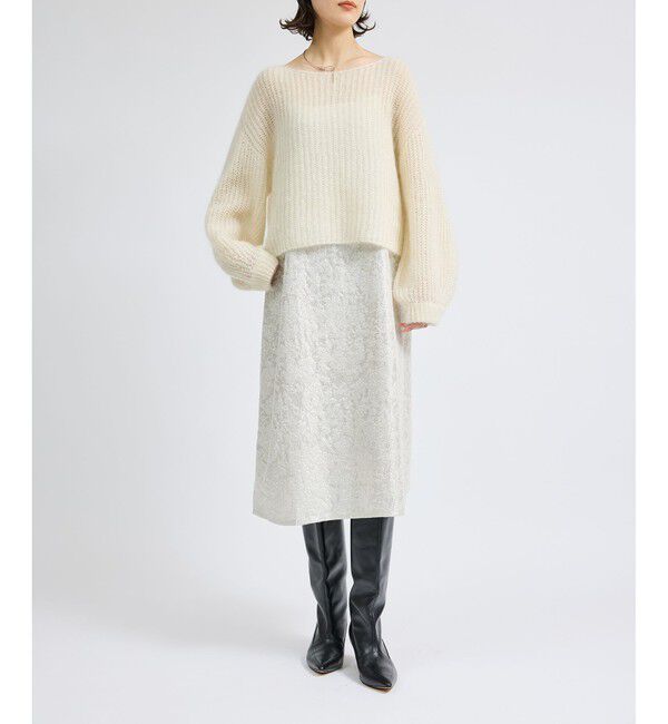 ROPE「モヘアシルク片畔ボートネックプルオーバー」|ニット・セーター|