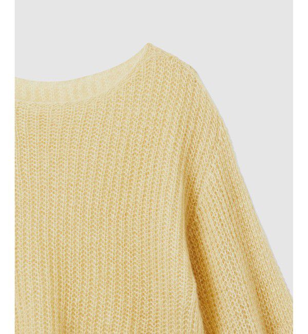 ROPE「モヘアシルク片畔ボートネックプルオーバー」|ニット・セーター|