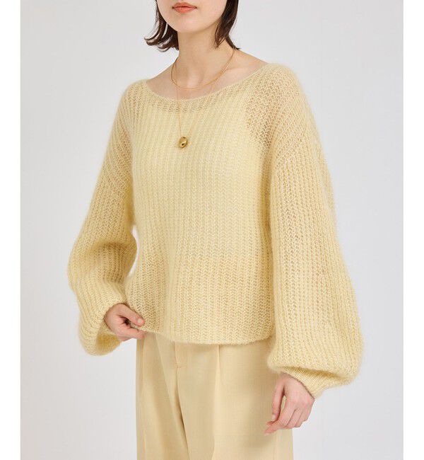 ROPE「モヘアシルク片畔ボートネックプルオーバー」|ニット・セーター|