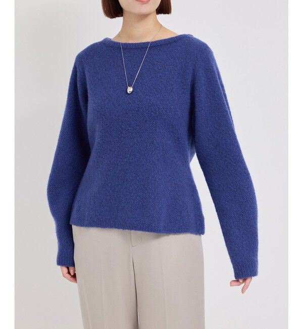 ROPE「カシミアウールナイロンボートネックニット」|ニット・セーター|ブルー(44)