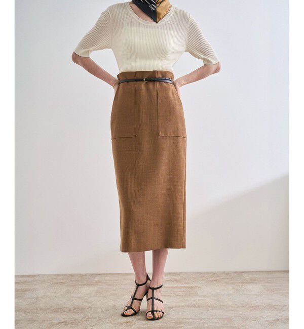 ROPE「リネンライク ポケット付きタイトスカート/イージーケア」|スカート|