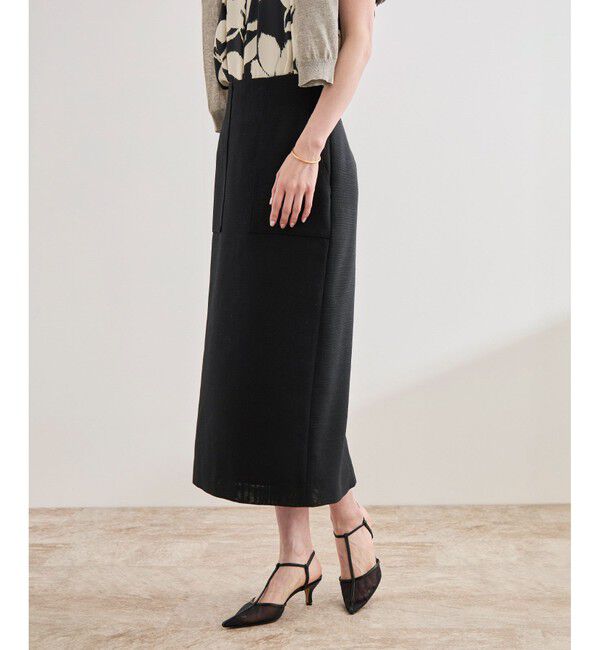 ROPE「リネンライク ポケット付きタイトスカート/イージーケア」|スカート|