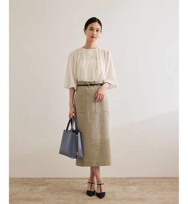 ROPE「リネンライク ポケット付きタイトスカート/イージーケア」|スカート|