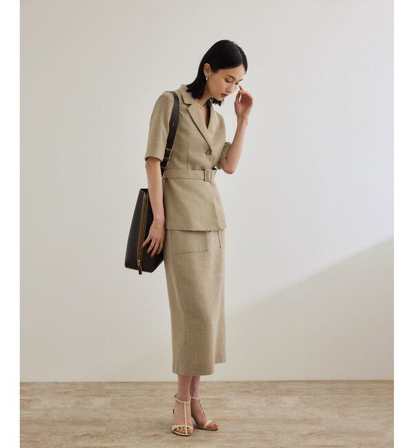 ROPE「リネンライク ポケット付きタイトスカート/イージーケア」|スカート|