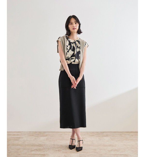 ROPE「リネンライク ポケット付きタイトスカート/イージーケア」|スカート|