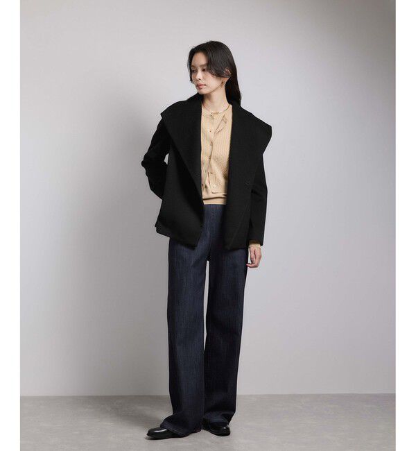 ROPE「プレミアムカシミヤ ショートコート」|ステンカラーコート|