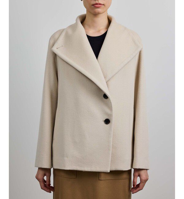 ROPE「プレミアムカシミヤ ショートコート」|ステンカラーコート|