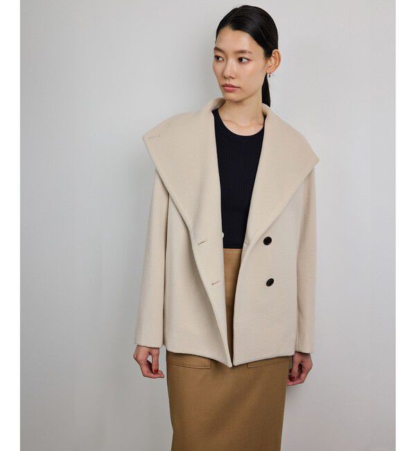 ROPE「プレミアムカシミヤ ショートコート」|ステンカラーコート|