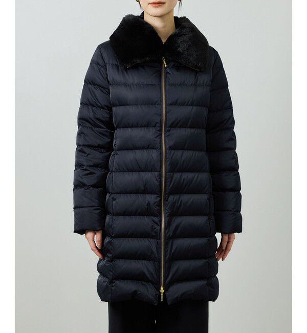 ROPE「サテンロング丈ダウンコート/イージーケア」|ダウン|